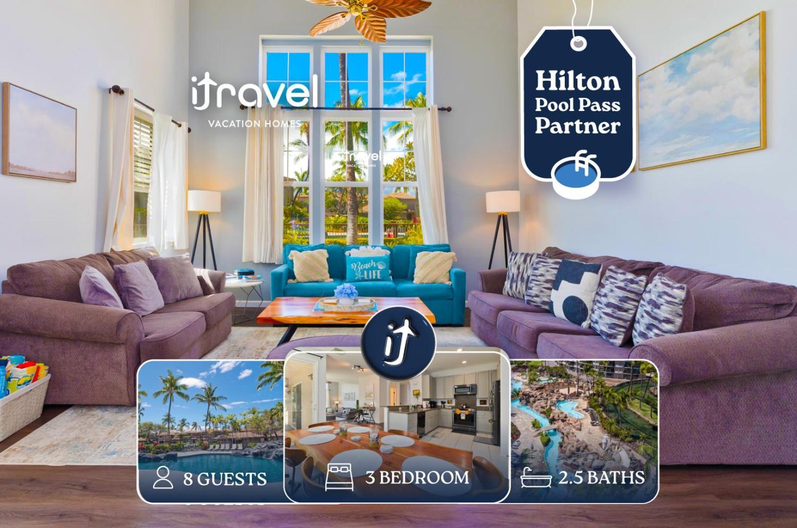 Hilton Pool Pass Included - Stylish Central Villa Mins To Beach Pool & Spa Ваиколоа-Виллидж Экстерьер фото